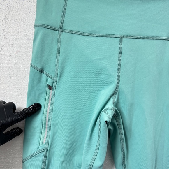 Athleta Rainier Tight Leggings Women Teal High Rise M Cold Weather Active Cozy - Picture 7 of 10